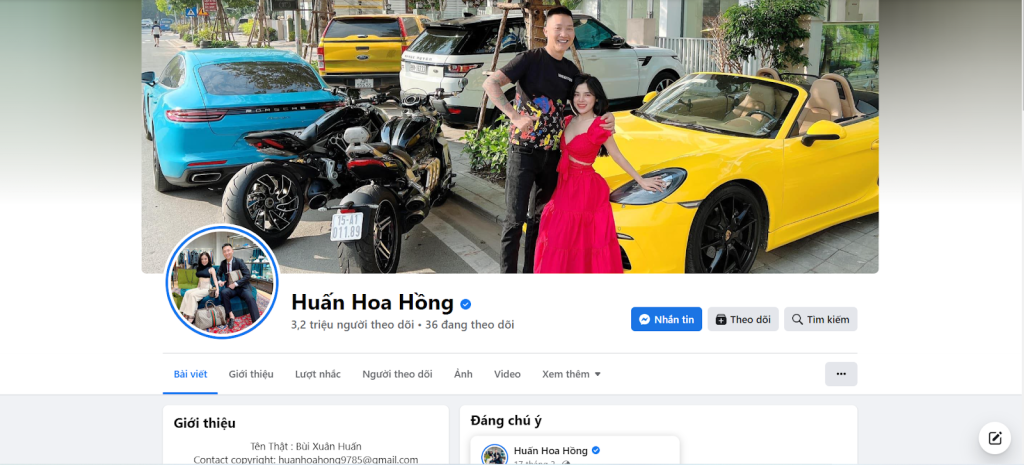 Huấn Hoa Hồng sở hữu 3.2 triệu lượt follower trên Facebook