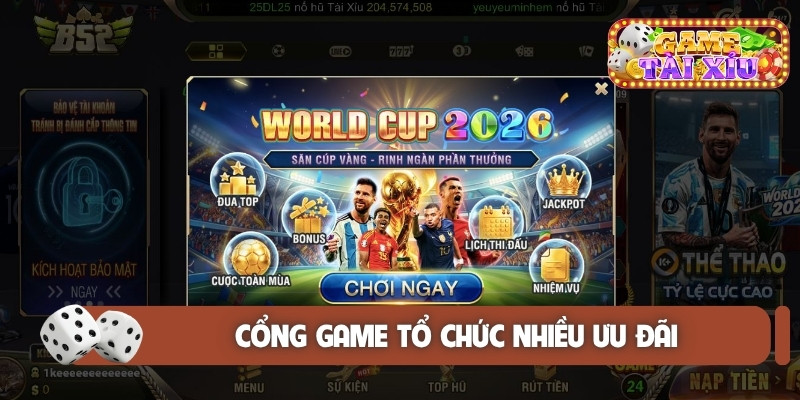 Cổng game tổ chức nhiều ưu đãi
